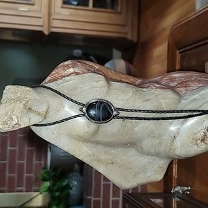 Natural Onyx Bolo Tie